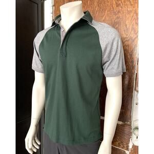 BANANA REPUBLIC Slim Fit Green/Grey Polo Mens sz L